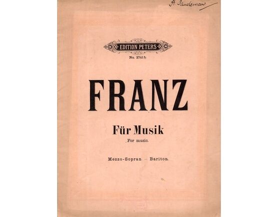 11497 | Franz - For Music (Op. 10, No. 1) - For Mezzo Soprano or Baritone