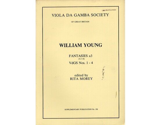 11529 | Young - Fantasias (Tr. T. B) A3 VdGS Nos. 1 to 4 - Viola da Gamba Society Edition Supplementary Publication No. 150