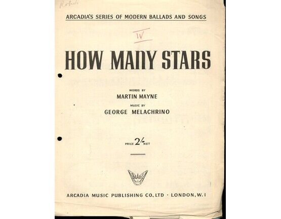 11538 | How Many Stars - Arcadia&#039;s Series of Modern Ballads and Songs - Song