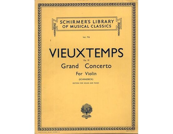 11565 | Vieuxtemps - Grand Concerto for Violin (And Piano) - Op. 10