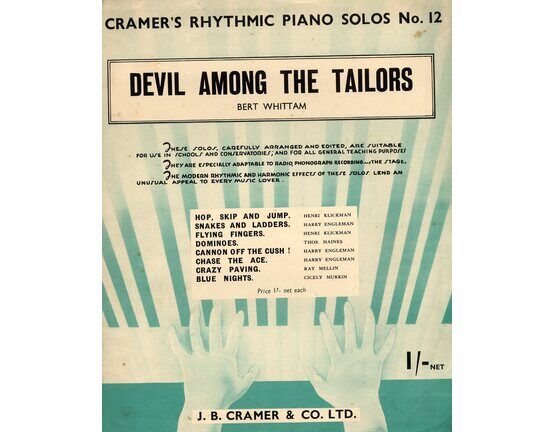 11572 | Devil Among the Tailors - Piano Solo - Cramer&#039;s Rhythmic Piano Solos No. 12