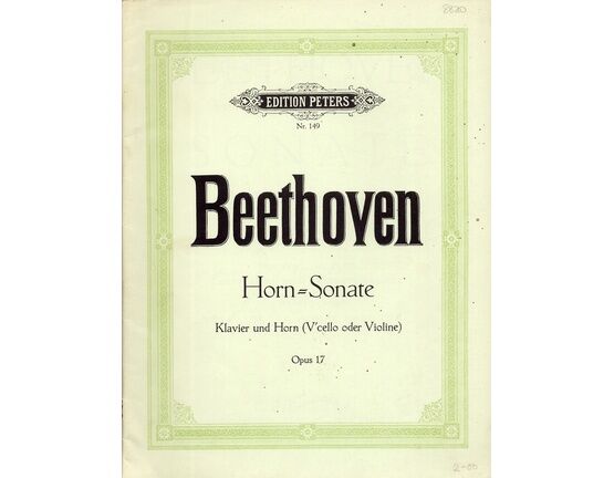 11655 | Beethoven - Sonata (Op. 17) - For Horn and Piano (Also Scored for Violin and Cello)