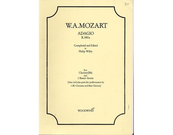 12070 | Mozart - Adagio - For Clarinet in B flat and 3 Basset Horns - K.580a