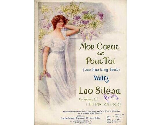 1423 | Mon Coeur est Pour Toi (Love Here is my heart), waltz  for piano solo