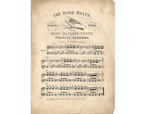 1503 | The Bird Waltz, for harp or piano,