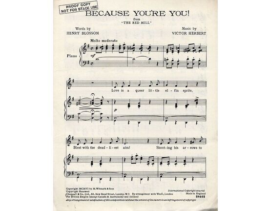 19 | Because you&#039;re you! - From &quot;The Red Mill&quot; - For Piano and Voice