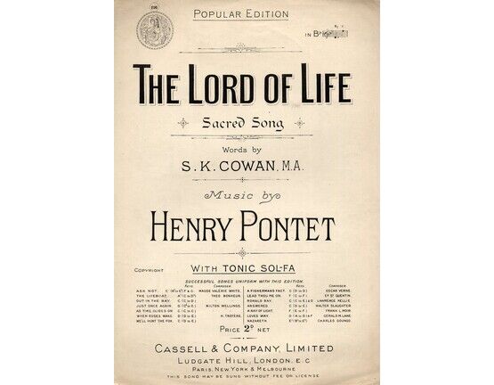 1930 | The Lord of Life, Sacred song