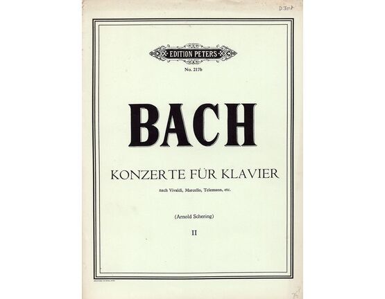 233 | Konzert Fur Klavier nach Vivaldi, Marcello, Telemann etc - Edition Peters No. 217b - Book 2