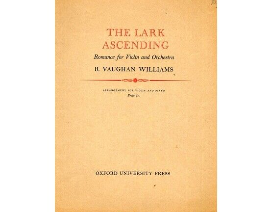 2672 | The Lark Ascending - For violin and piano with seperate violin part