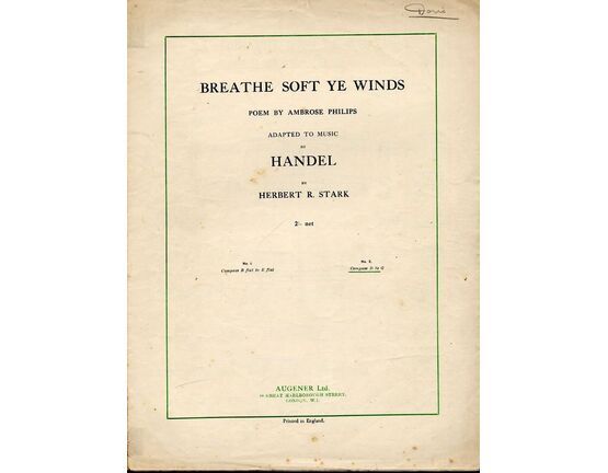 2767 | Breathe soft ye winds - Poem adapted to music - In the compass D major to G major for higher voice