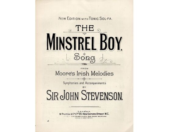 3108 | The Minstrel Boy, from Moore&#039;s Irish Melodies