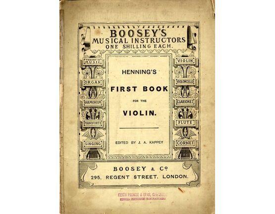 3938 | Hennings First Book for the Violin - Complete Instructions in the Art of Playing the Instrument - 162 Scales, Exercises, and Studies