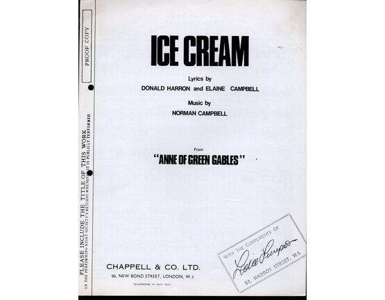 4 | Ice Cream - From &quot;Anne of Green Gables&quot; - Professional Copy - Song