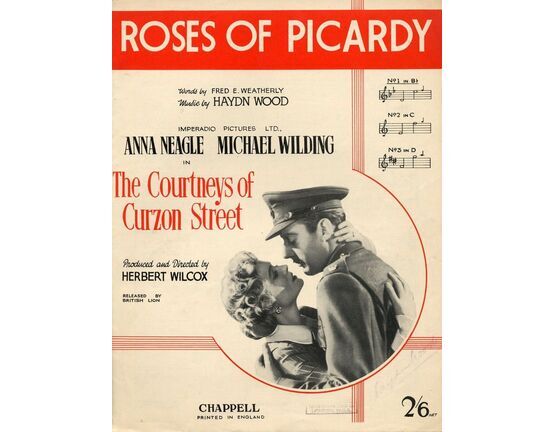 4 | Roses of  Picardy  -  Song  -  In the key of B flat major for Low Voice