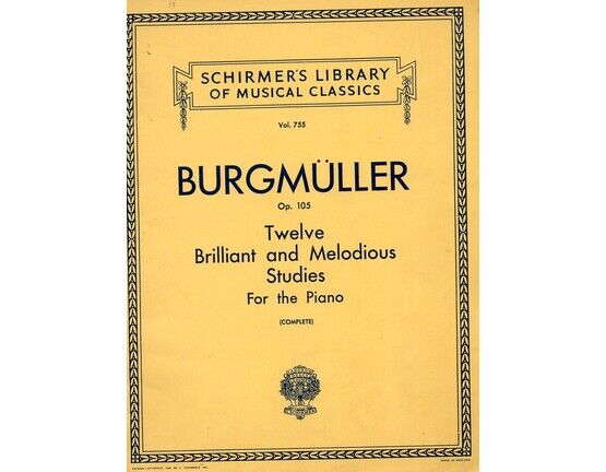 4095 | Twelve Brilliant and Melodious Studies for the piano - Schirmers Library of Musical Classics - Vol. 755