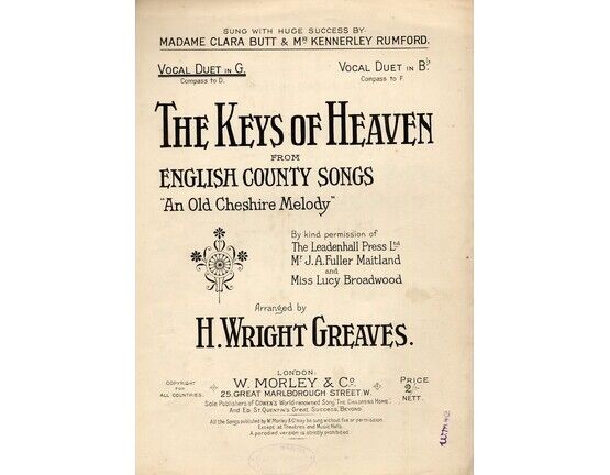 4124 | The Keys of Heaven - From County Songs &quot;An Old Cheshire Melody&quot;