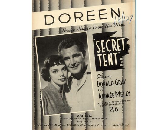 4586 | Doreen - Piano Solo - Theme Music From the Film &quot;Secret Tent&quot; - Featuring Donald Gray and Andree Melly