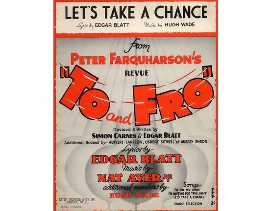 4588 | Let&#039;s Take a Chance from Peter Farquharson&#039;s Revue &quot;To and Fro&quot;