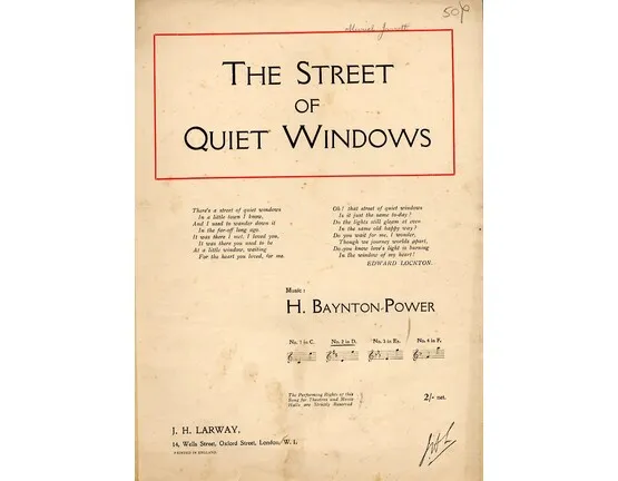 4604 | The Street Of Quiet Windows - Song in the key of D major