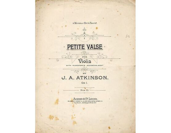 4713 | Petite Valse for Violin with Pianoforte Accompaniment  - Op. 1