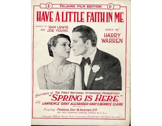 4851 | Have a little faith in me, from &#039;Spring is Here&#039; - Talking Film Edition