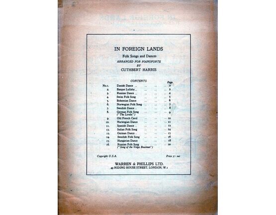 4855 | In Foreign Lands - Folk Songs and Dances - For Pianoforte