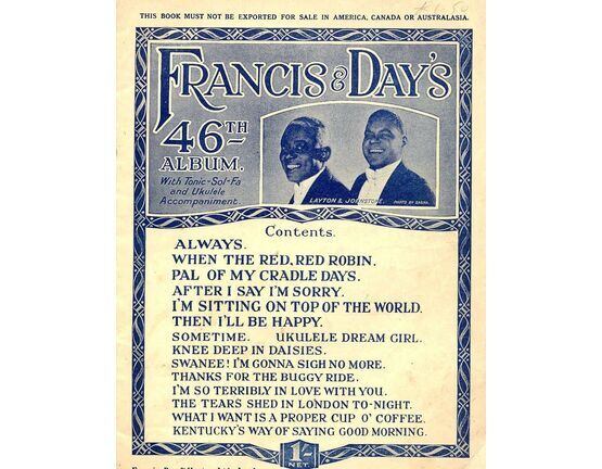 4861 | Francis &amp; Day&#039;s 46th Album - With Tonic Sol-fa and Ukulele Accompaniment featuring Layton and Johnstone