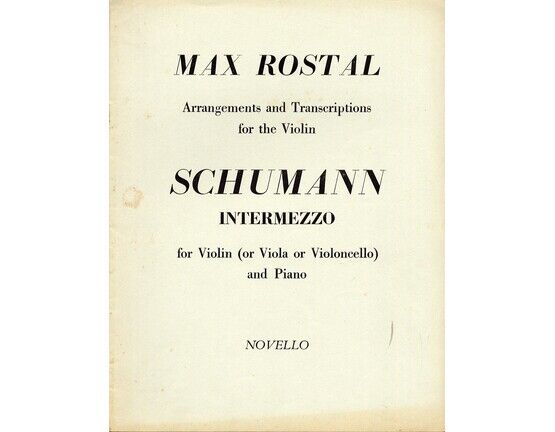 4970 | Schumann - Intermezzo for Violin (Or Viola or Cello) and Piano