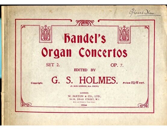 5 | Handels Organ Concerto, Set 2, Opus 7