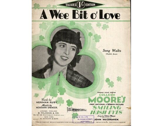 5047 | A Wee bit o&#039; Love - Song Waltz -  Featuring Colleen Moore from &quot;Smiling Irish Eyes&quot;