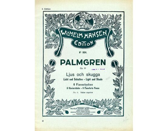 5057 | Valse Caprice - Op. 51, No. 6 - No. 6  from &#039;&#039;Light and Shade&#039;&#039; A series of 6 Pianoforte Pieces - Wilhelm Hansen Edition No. 1854