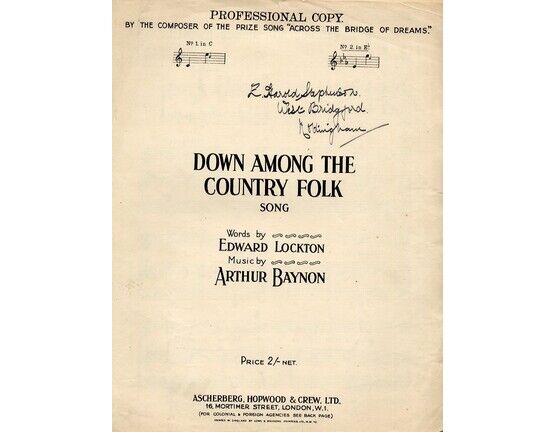 5167 | Down among the country folk. Song