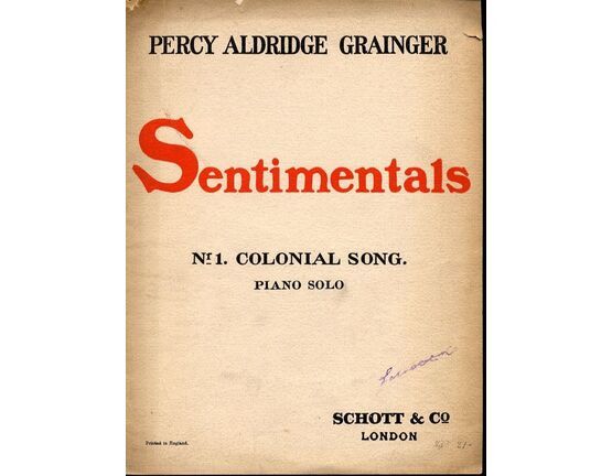 5278 | Sentimentals - No. 1 - Colonial Song - Piano Solo