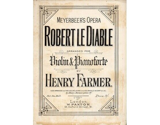 5305 | Robert Le Diable - from Meyerbeer&#039;s Opera - for Violin and Piano