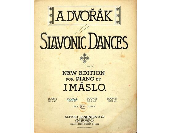 5377 | Slavonic Dances - New Edition for Piano - Book II No. 5-8