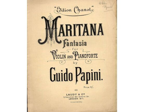 5401 | Maritana Fantasia - Edition Chanier - For Violin and Piano