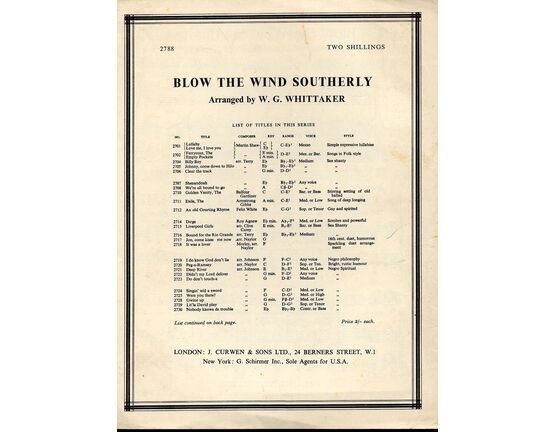 575 | Blow The Wind Southerly - Key of G major - from North Countrie ballads, songs and Pipe tunes