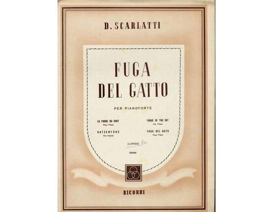 6178 | D. Scarlatti - Fuga Del Gatto - Per Pianoforte - Ricordi Edition No. 128369