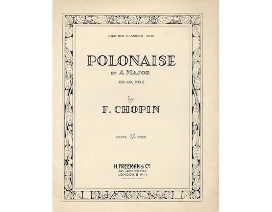 6226 | Chopin - Polonaise in A major Op. 40, No.1 - Piano Solo - Grafton Classics No. 6