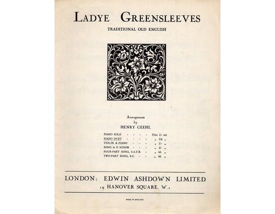 65 | Ladye Greensleeves - Traditional Old English tune for Piano Duet