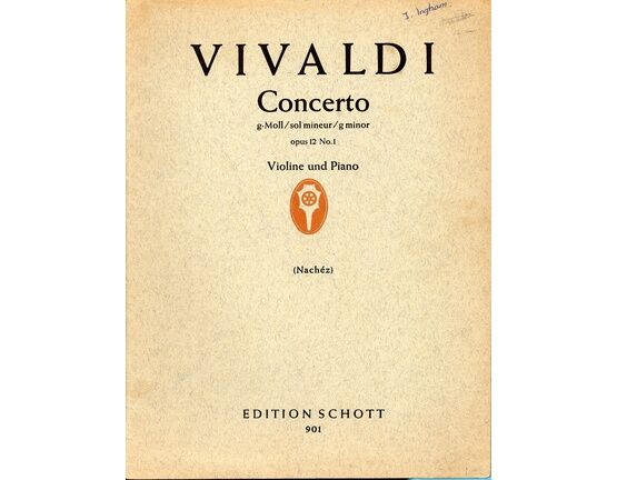 6847 | Vivaldi - Concerto in G Minor (Op. 12, No. 1) - For Violin and Piano