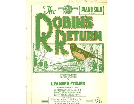 6952 | The Robin&#039;s Return  - Caprice - Piano Solo