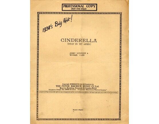 6990 | Cinderella (Stay in my Arms) - Song - Professional Copy