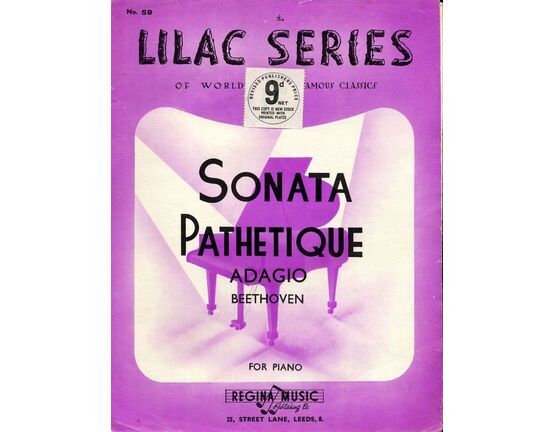 7239 | Sonata Pathetique Adagio - Op. 13 - For Piano - Lilac Series of World Famous Classics -  No. 59