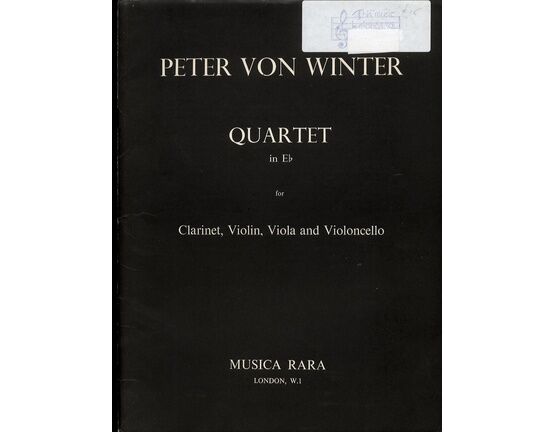 7461 | Peter von Winter - Quartet in E Flat - For Clarinet, Violin, Viola and Violoncello