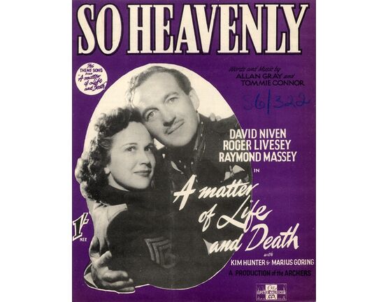 7770 | So Heavenly - Song - The Theme  From the Film &quot;A Matter of Life and Death&quot; - Featuring David Niven &amp; Kim Hunter