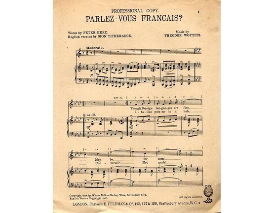 7791 | Parlez-Vous Francais? - For Piano and Voice