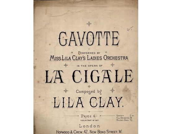 7798 | Cavotte - Performed by Miss Lila Clay&#039;s Ladies Orchestra in the Opera of La Cigale