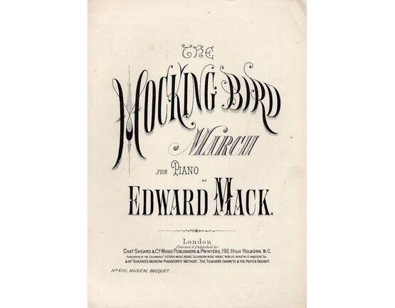 7843 | The Mocking Bird - March for Piano - Musical Bouquet No. 6151