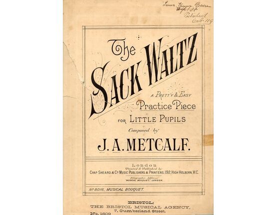 7843 | The Sack Waltz - Piano Solo - An Easy Piece for Beginners